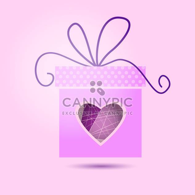 Vector Valentine gift box on pink background - Kostenloses vector #126849
