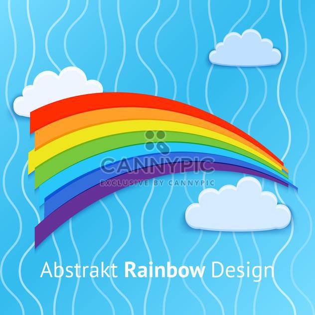 Vector background with colorful rainbow on blue sky background - Free vector #126909