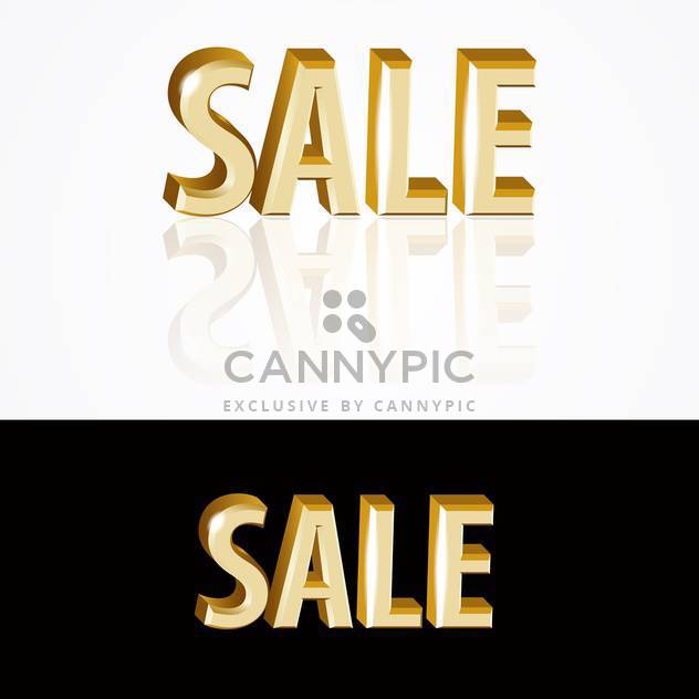 Vector gold sale signs on black and white background - Free vector #126919