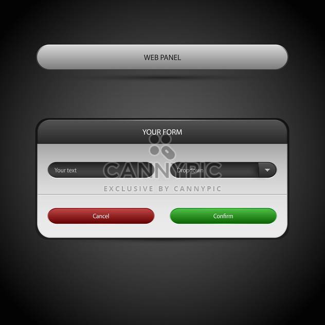 Vector illustration of web panel on grey background - Free vector #126929