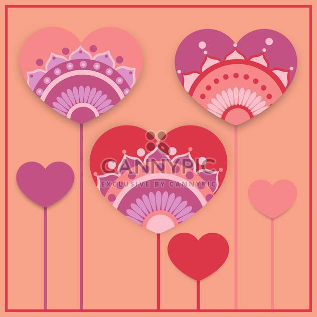 Vector greeting card with hearts for Valentine's day - Kostenloses vector #127019