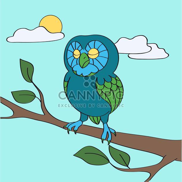 colorful illustration of blue owl in daytime - Kostenloses vector #127239