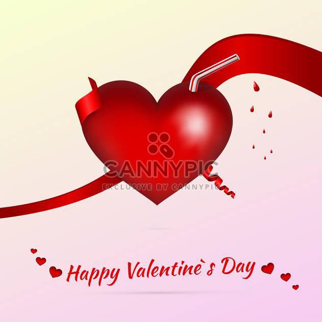 Vector Valentine background with heart shaped cocktail - Kostenloses vector #127289