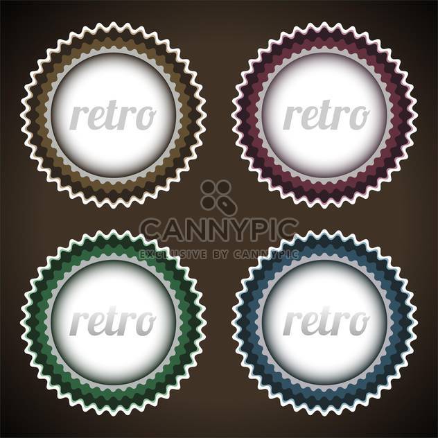 Vector set of round shaped retro labels on dark background - Kostenloses vector #127589