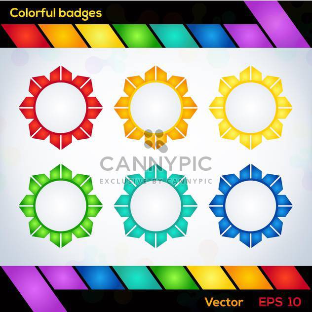 Colorful vector flower shaped badges - Free vector #127749