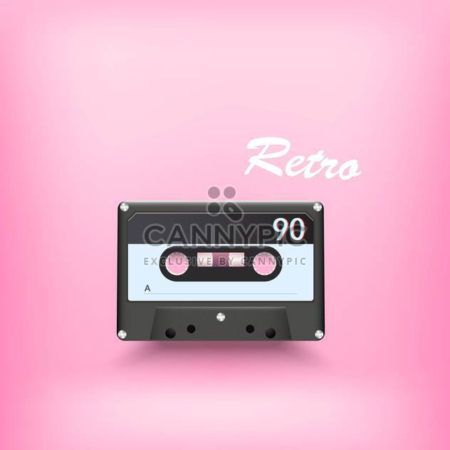 vector illustration of retro audio cassette on pink background - Kostenloses vector #127839