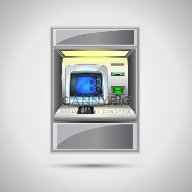 vector illustration of atm on grey background - Free vector #128019