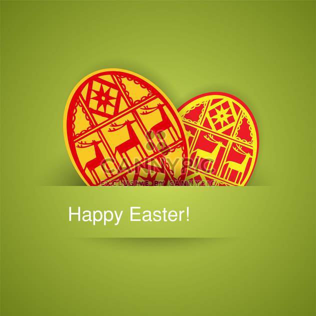 holiday background with easter eggs on green background - vector gratuit #128059 