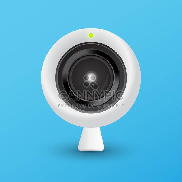 round shaped webcam on blue background - Kostenloses vector #128079