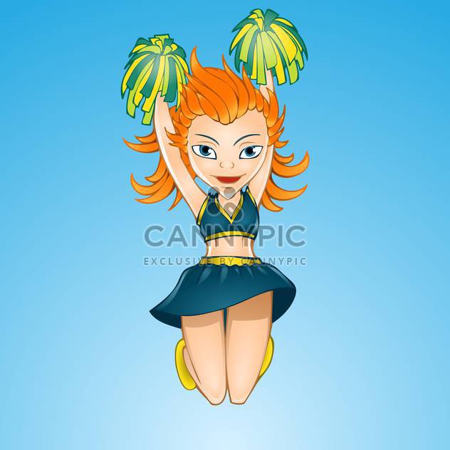 Cheerleader girl jumping vector illustration - Kostenloses vector #128139