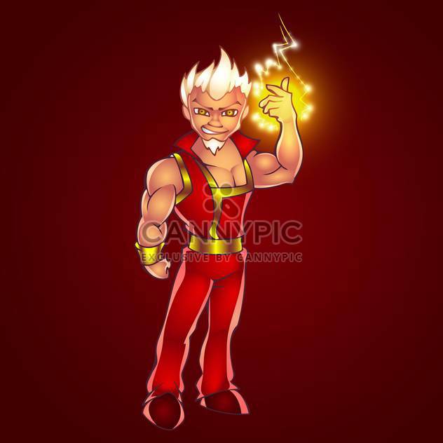 Vector illustration of cartoon man full of electric lightning - Kostenloses vector #128469
