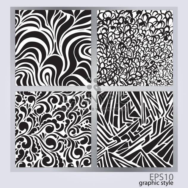 Vector set of abstract monochrome backgrounds - vector gratuit #128489 