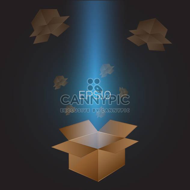 Vector illustration of open cardboard boxes. - Free vector #128689