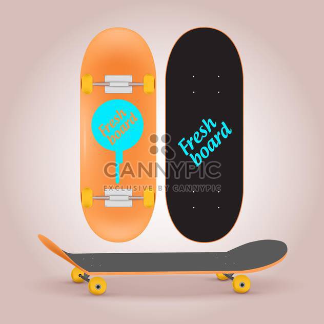 Vector illustration of skateboard upper and lower side - vector #128759 gratis