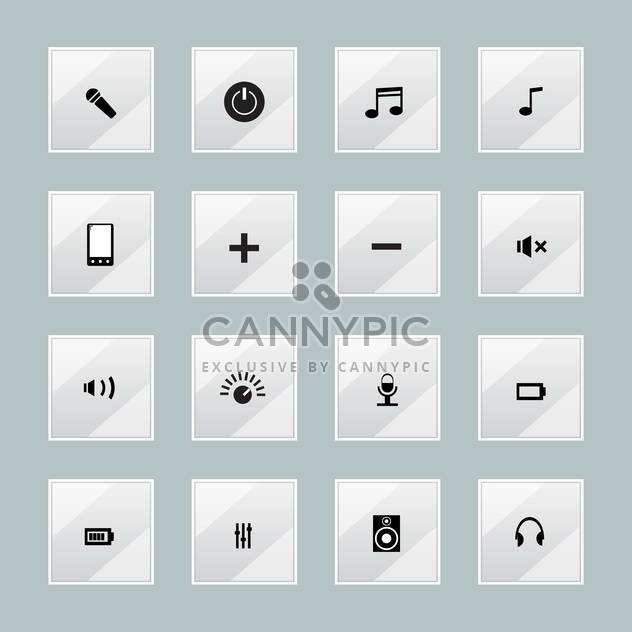 Vector set of multimedia media centre icons - Free vector #128829