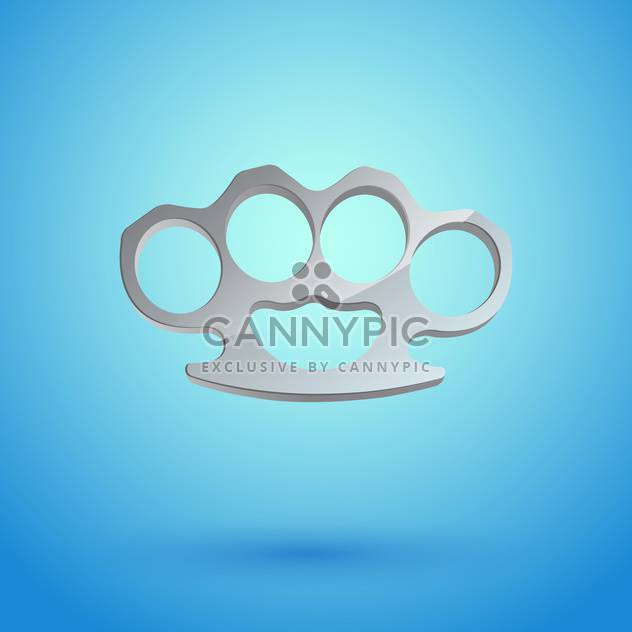 Vector illustration of brass knuckles on blue background - Free vector #128839