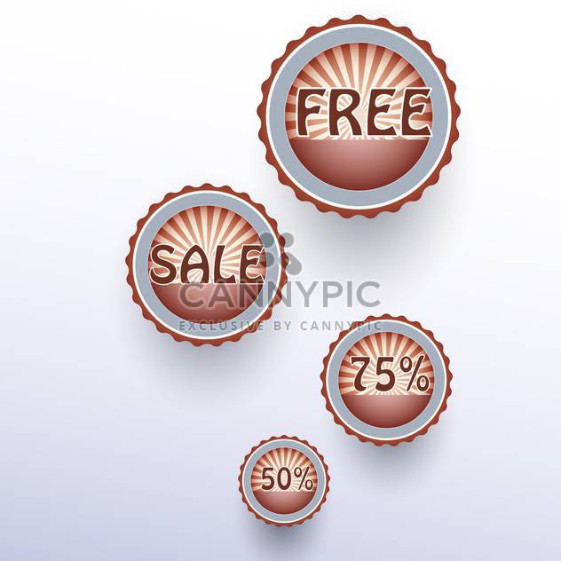 Set of vector sale labels on white background - vector #128879 gratis