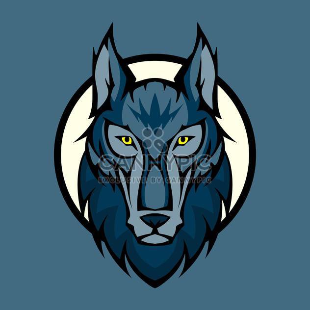Vector illustration of wolf head in front - Free vector #128889