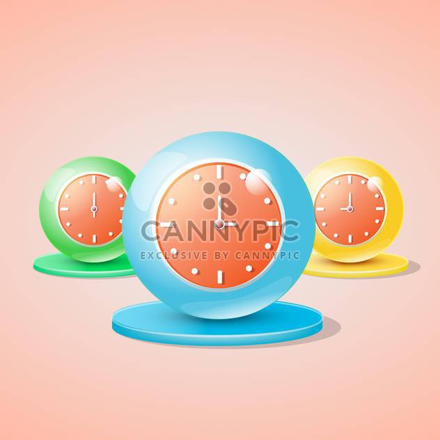 set of colorful vector clocks - vector #129139 gratis