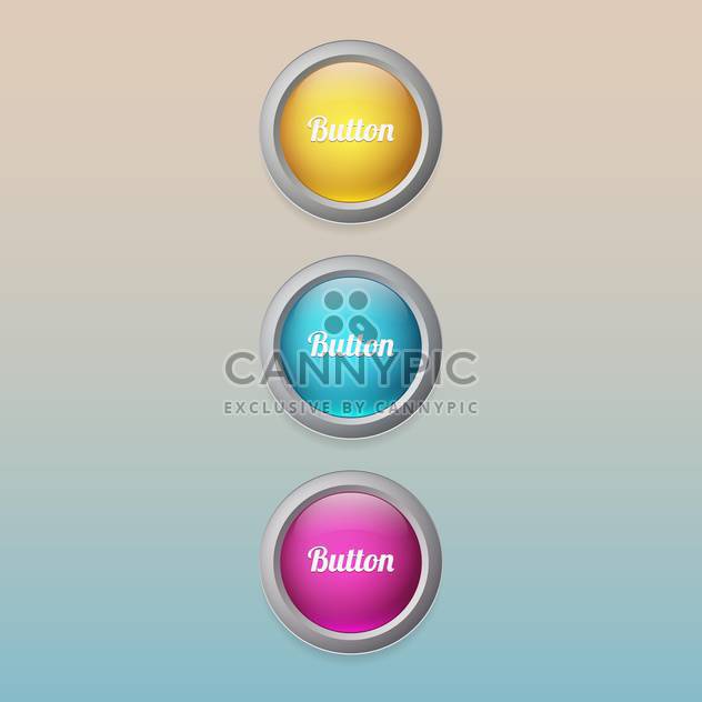 Vector set of colorful buttons - vector gratuit #129299 