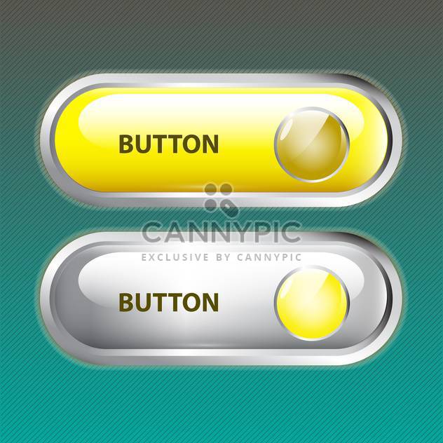 Vector set of two web buttons on green background - vector gratuit #129399 