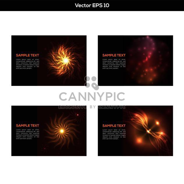 Vector set of abstract black backgrounds with flame - vector gratuit #129509 