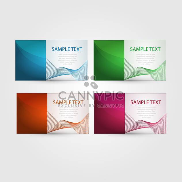 Vector set of abstract stylish bright colorful business cards with wavy design - vector gratuit #129759 