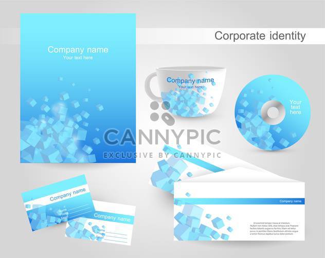 Professional corporate identity kit or business kit with artistic abstract effect - vector #130009 gratis