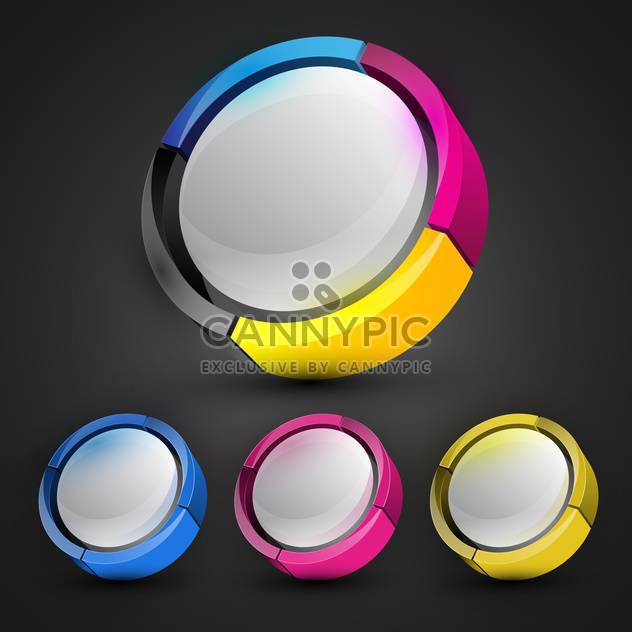 Black background with colorful round banners - vector gratuit #130229 