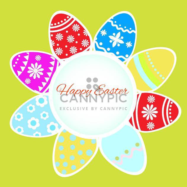 Vector Happy Easter greeting card with eggs - Free vector #130559