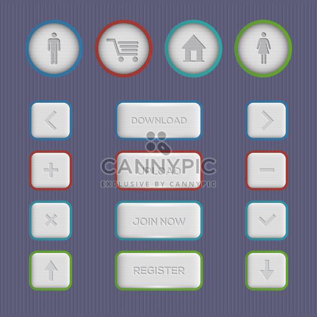 web buttons set on grey background - Kostenloses vector #130759