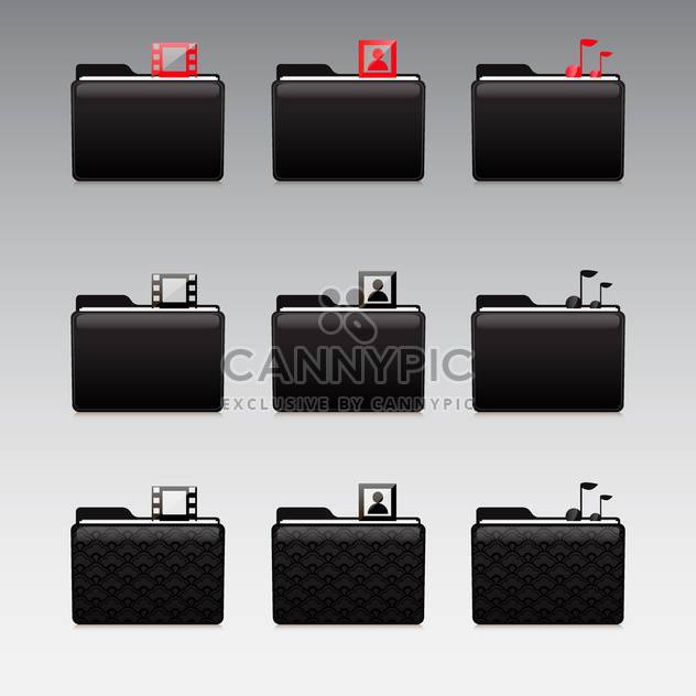 Multimedia icons set photo and video and music - бесплатный vector #130919