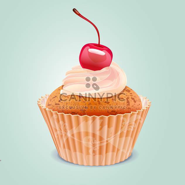 Yummy cherry cake vector illustration - vector gratuit #131069 