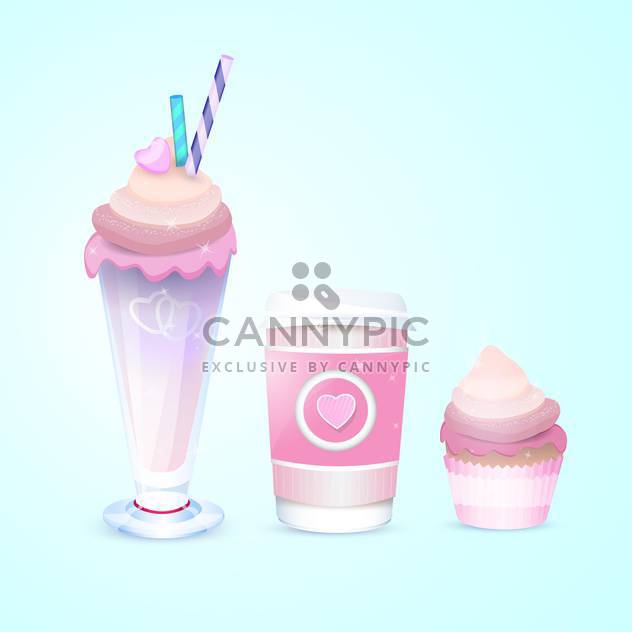 Different vector ice-cream on blue background - Free vector #131089
