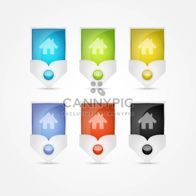 Small houses vector icons on white background - vector gratuit #131109 