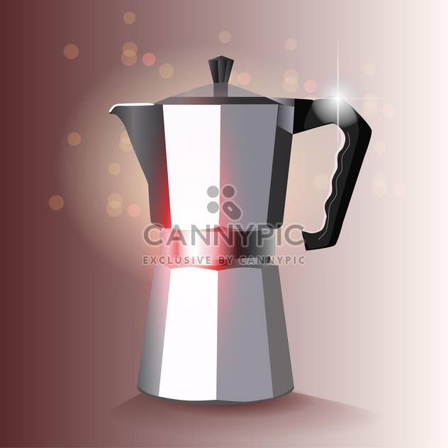 Vector cofee maker illustration on bokeh background - vector gratuit #131119 