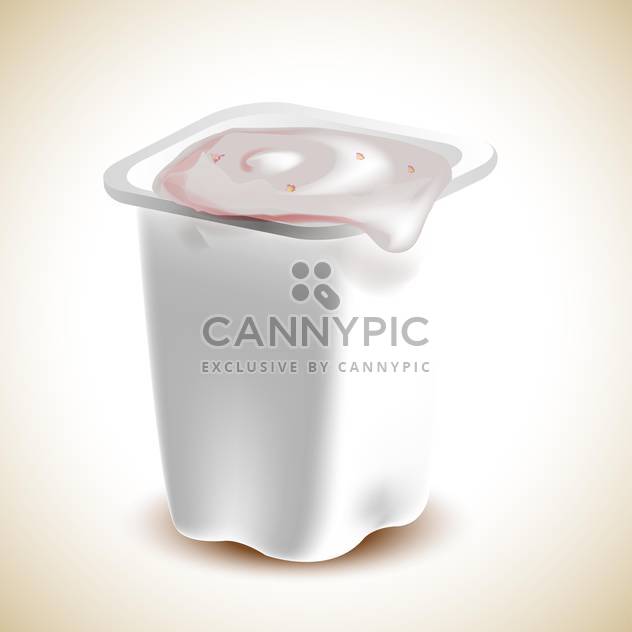 Yogurt in plastic container vector illustration - бесплатный vector #131259