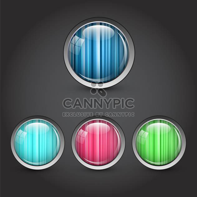Round buttons elements set on black background - Kostenloses vector #131349