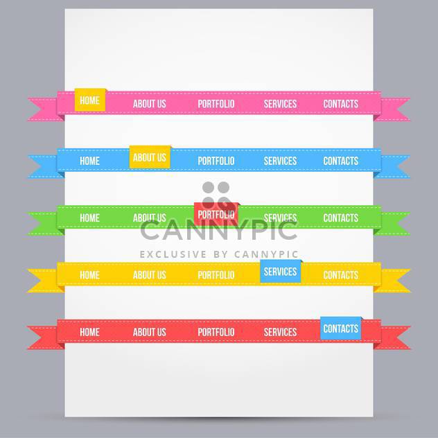 Web design template elements with icons set - Kostenloses vector #131399