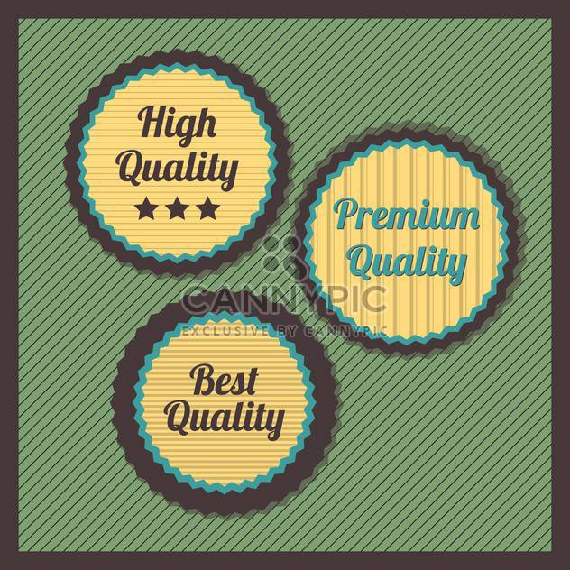 Collection of premium quality labels with retro vintage styled design - vector gratuit #131519 