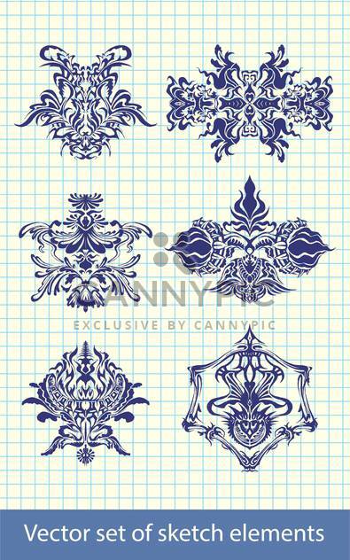 Abstract hand-drawn retro elements - Free vector #131629