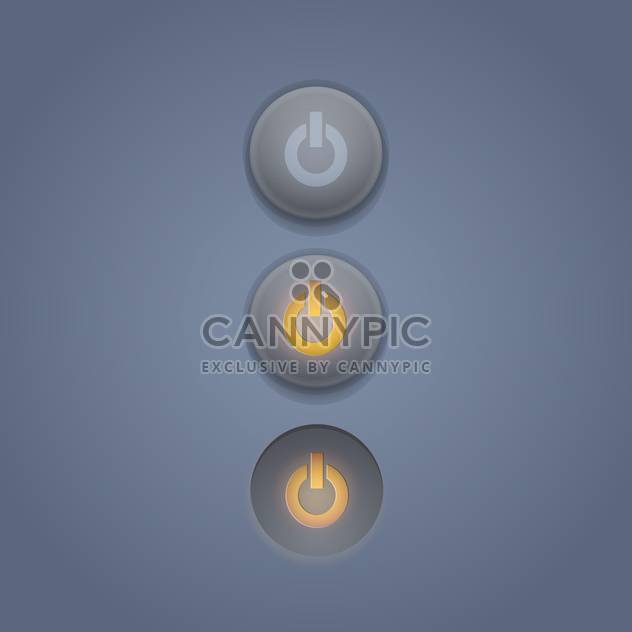 Vector set of power buttons on grey background - Free vector #131799