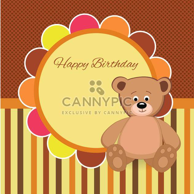Vector birthday party card with Teddy bear - бесплатный vector #132079