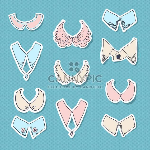 Vector Set of different collar icons on blue background - бесплатный vector #132159
