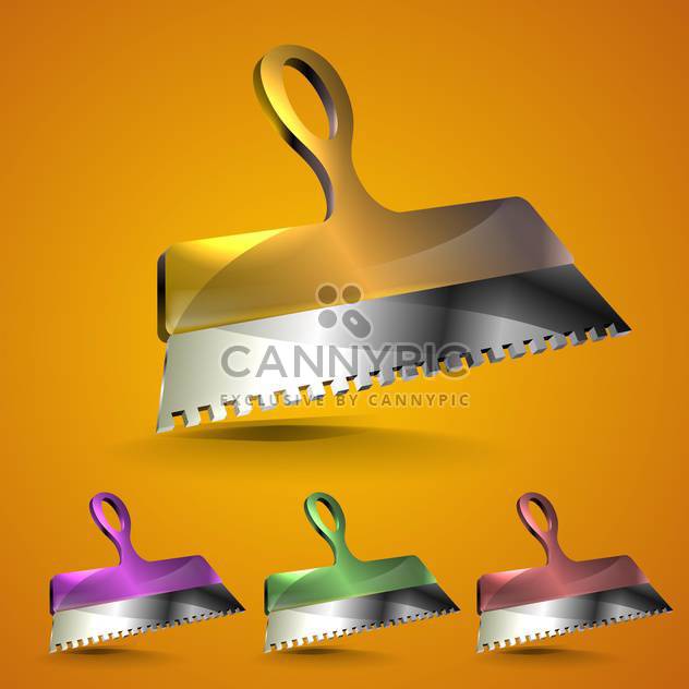 Trowel icons in different colors on orange background - vector #132249 gratis