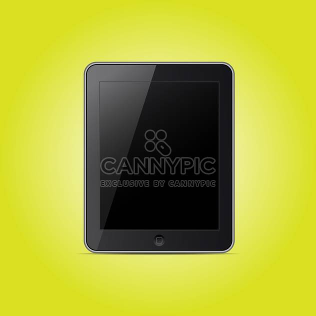 Tablet pc computer on yellow background - vector #132269 gratis