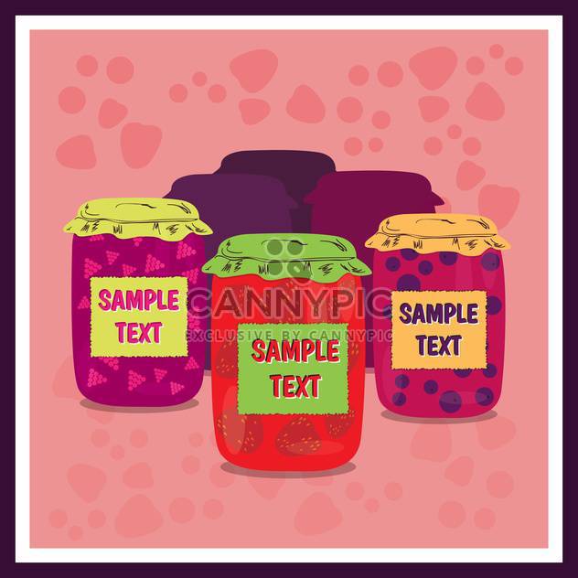 Jars of jam with on pink background ,vector illustration - Kostenloses vector #132299