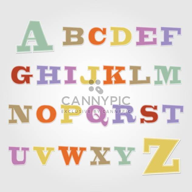 Joyful sticker font - letter from A to Z,vector illustration - vector #132359 gratis