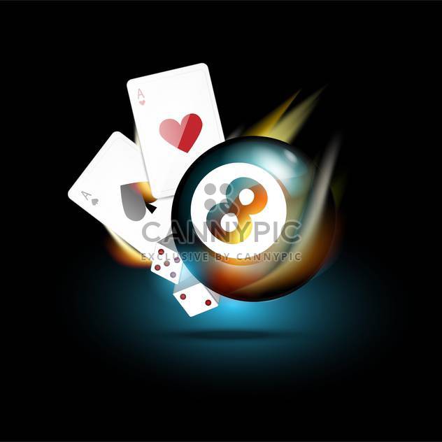 Vector casino icons -playing cards, bowling ball, dices - vector gratuit #132389 