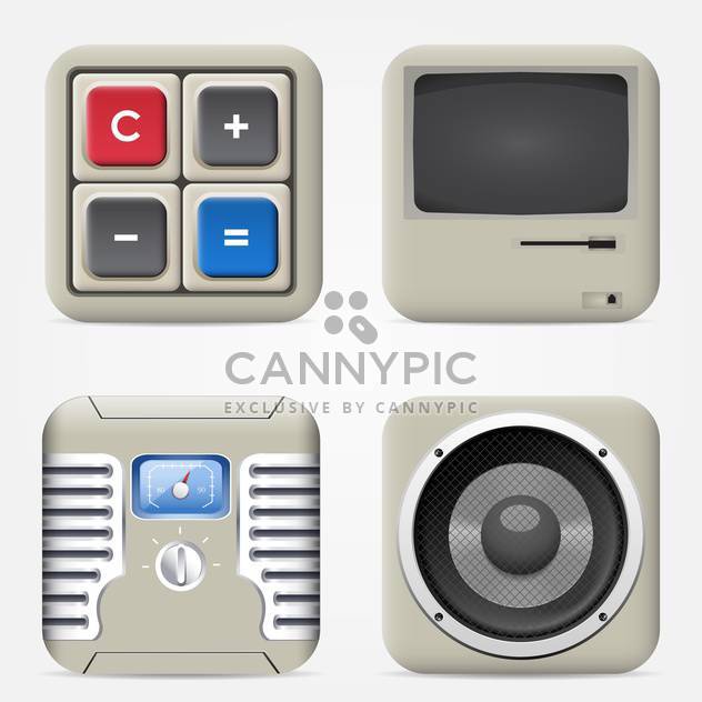 set of household electronic devices icons - бесплатный vector #132629